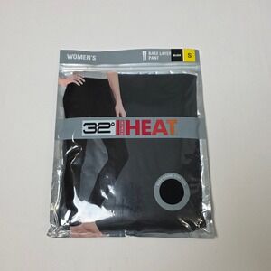 32 Degrees Heat Base Layer Pants Womens Small Black Thermal Leggings 963984